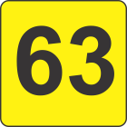 Number Sixty Three (63) Fluorescent Circle or Square Labels